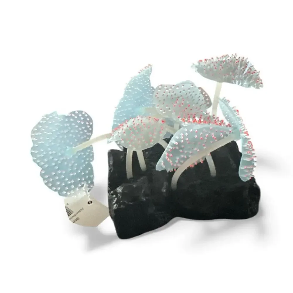2 Sporn Green/pink UV Glow Faux Coral Fish Tank Decoration 2 for 1